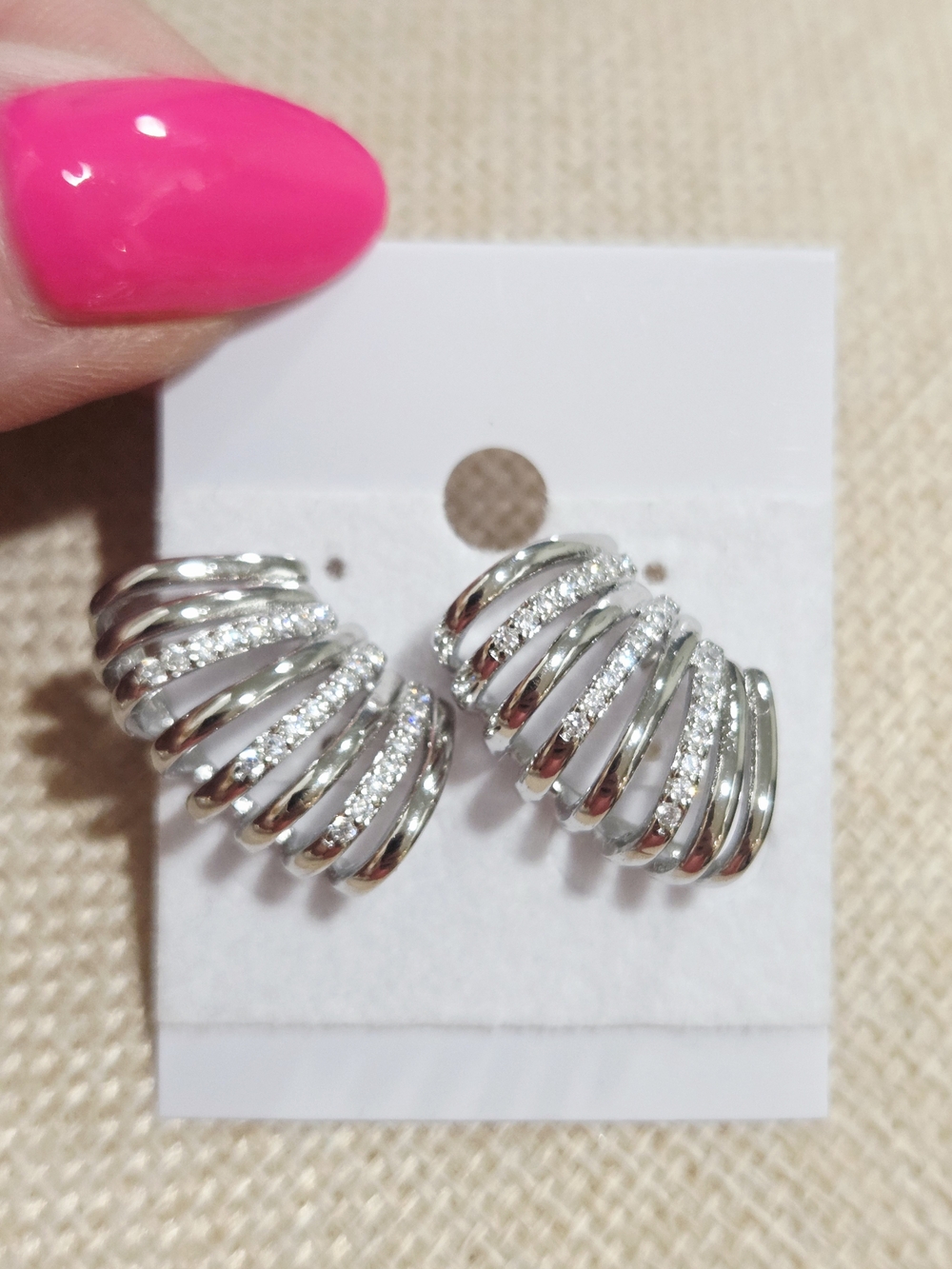 Pave Layered Hoop Earrings -